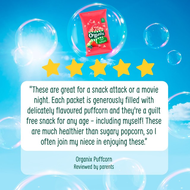 Organix banana puffcorn toddler snacks 40g multipack, imported from the UK