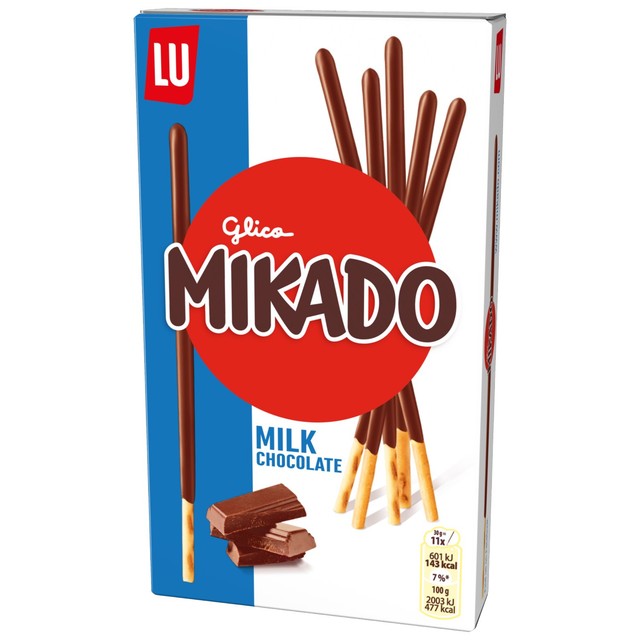 Mikado milk chocolate biscuits 75g, imported from the UK