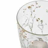 M&S clear pressed flower candle holder - British product
