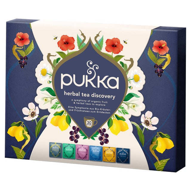 Pukka herbal tea discovery gift box 30 pack, imported from the UK