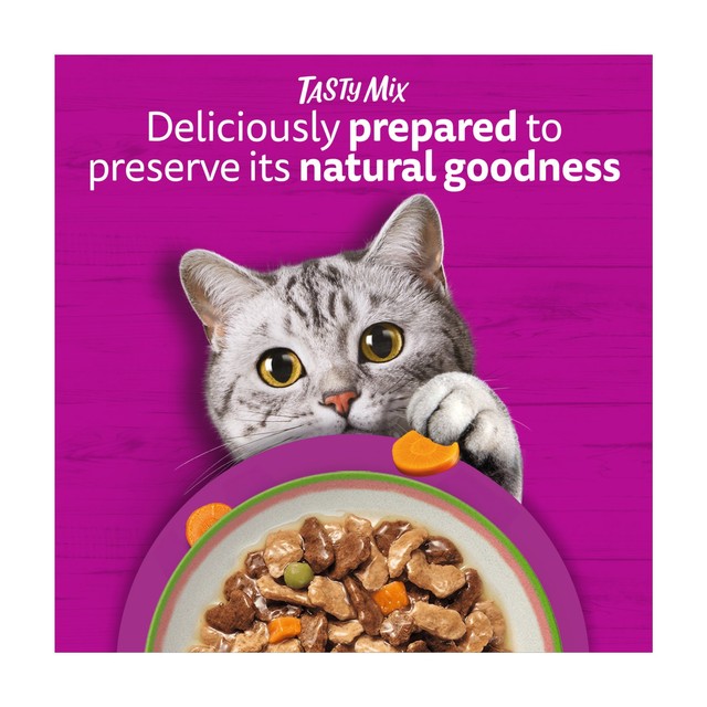 Whiskas adult Tasty Mix Chef's Choice wet cat food pouches 12 x 85g (British brand)