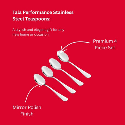 M&S Tala Performance Stainless Steel 4 Piece Teaspoon Set - Acheter en ligne chez McGrocer