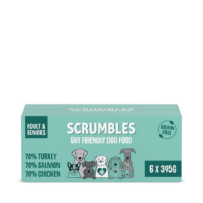M&S Scrumbles Grain Free Wet Dog Food Pate Variety Pack 6 x 395g- Buy online at McGrocer