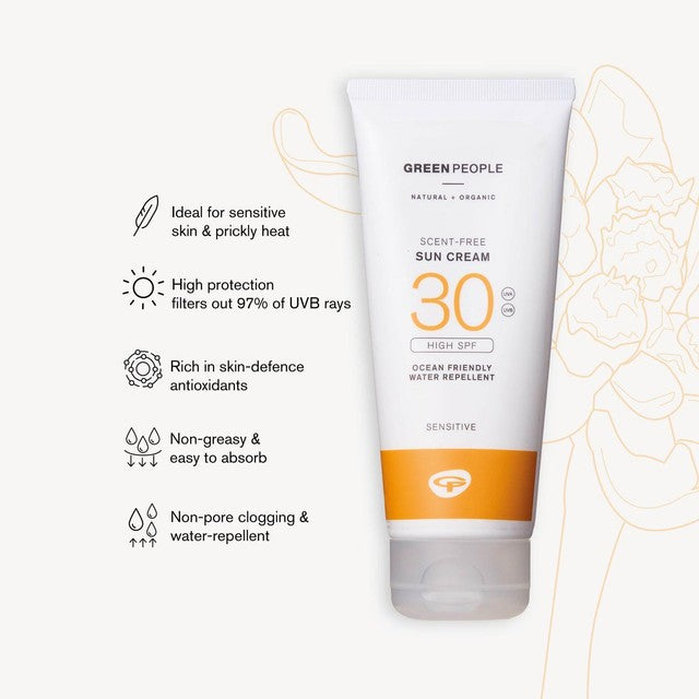 Green People SPF 30 Sun Cream Scent Free 200ml, UK version
