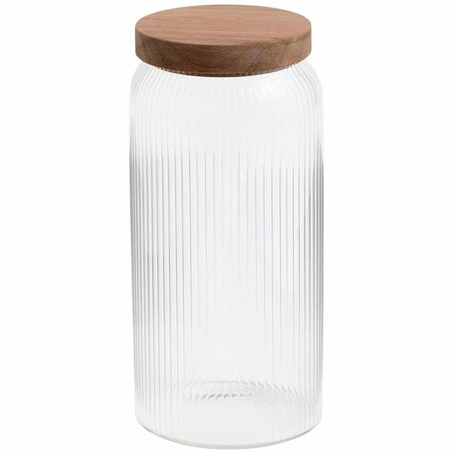 M&S large ribbed glass storage jar (British brand)