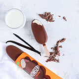 Wowsers organic vanilla ice cream lollies with milk chocolate 3 x 110ml (British brand)