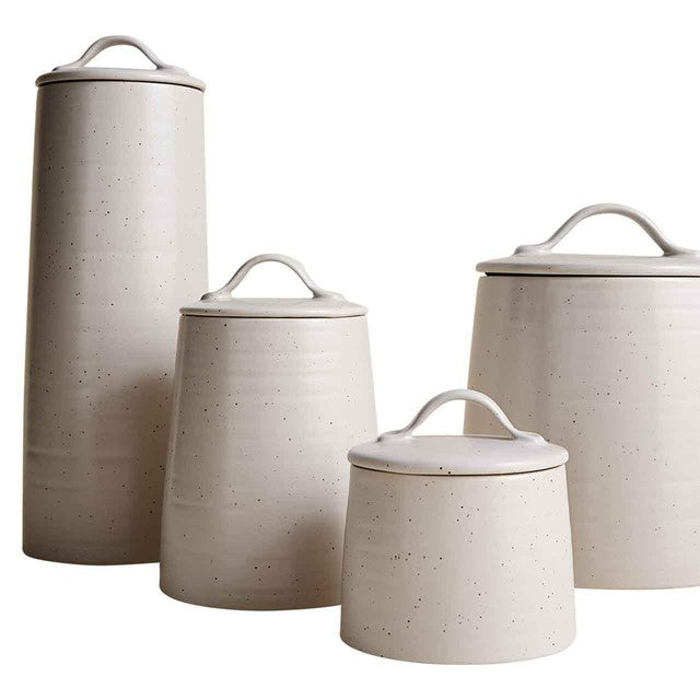 M&S medium ceramic storage jar neutral stoneware, UK version