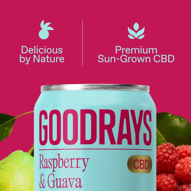 Goodrays Raspberry & Guava CBD drink 4 x 250ml, UK version