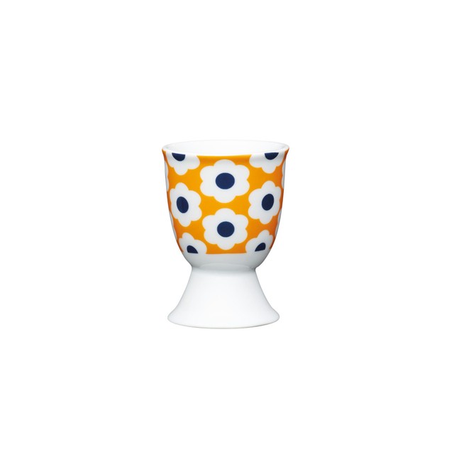 KitchenCraft retro flower spot porcelain egg cup, UK version