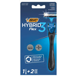 BIC Hybrid 3 Flex men's refillable shaver kit - British product