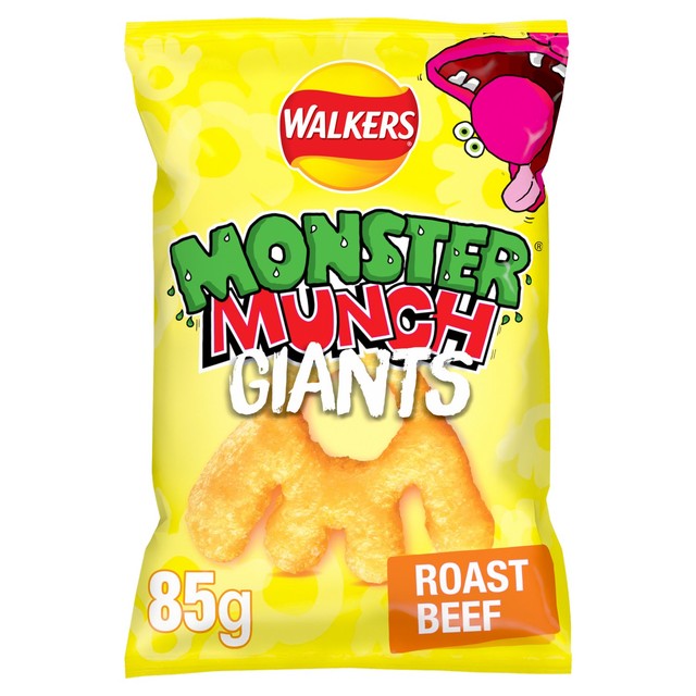 Walkers Monster Munch Roast Beef baked corn snacks 85g (British brand)
