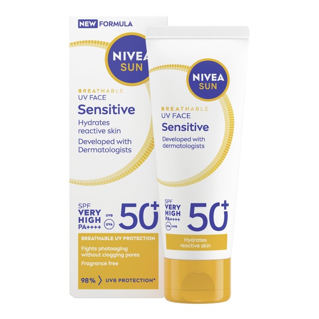 NIVEA sun cream SPF50 sensitive 40ml, imported from the UK