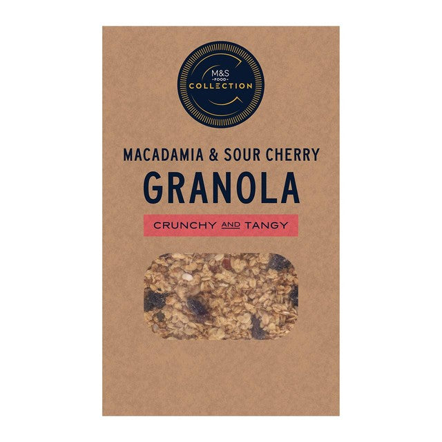 M&S macadamia and sour cherry granola - British product