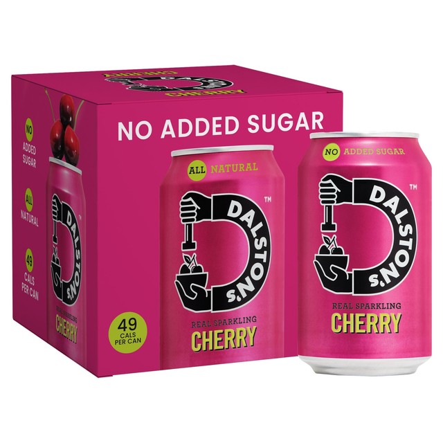 Dalston's sparkling cherry drink 4 x 330ml cans - British product