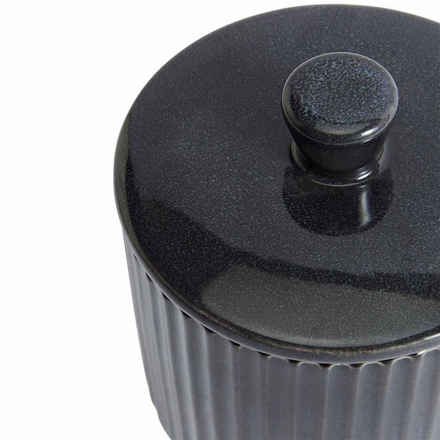 M&S small ribbed storage jar charcoal, imported from the UK