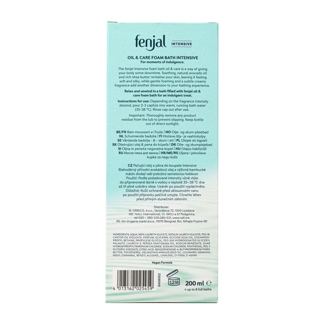 Fenjal Intensive Bath Oil and Foam - British product