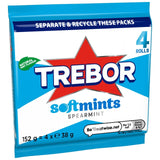 Trebor chewy spearmint flavoured candy rolls multipack 179g (British brand)