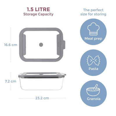 M&S Kilner Fresh Storage Rectangle 1.5 Litre Glass Storage Container- Buy online at McGrocer