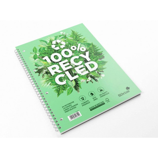 Silvine A4 Twin Wire Recycled Notebook (British brand)