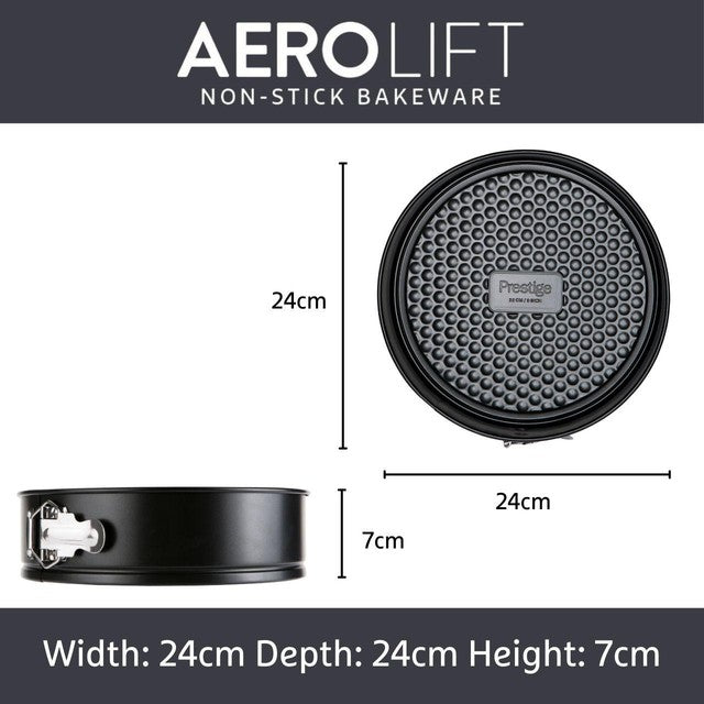 Prestige Aerolift Carbon Steel Springform Cake Tin 22cm, imported from the UK