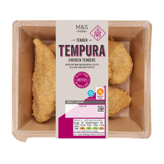 M&S Tempura Chicken Tenders 300g, imported from the UK