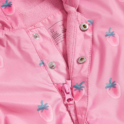 Combinaison de pluie rose à capuche fraise M&S pour bébé 6-9 mois