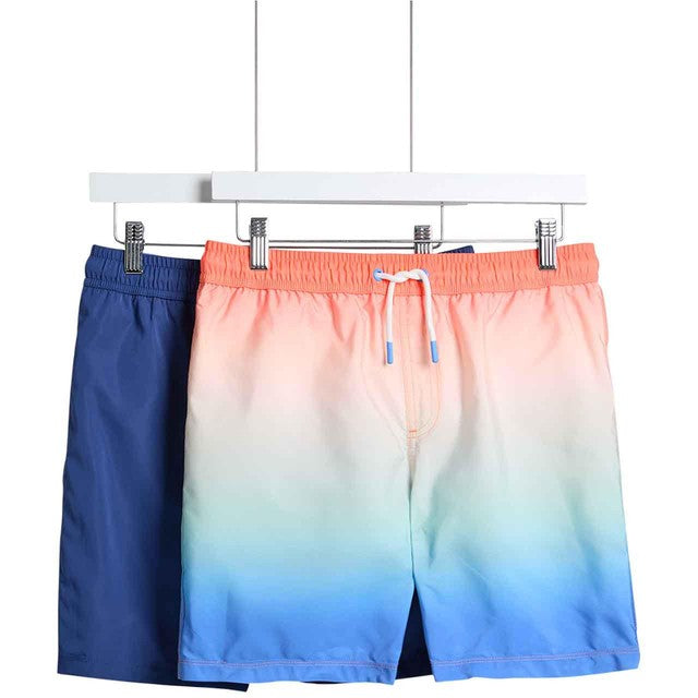 M&S ombre swim shorts 2 pack blue 9-10 years, imported from the UK