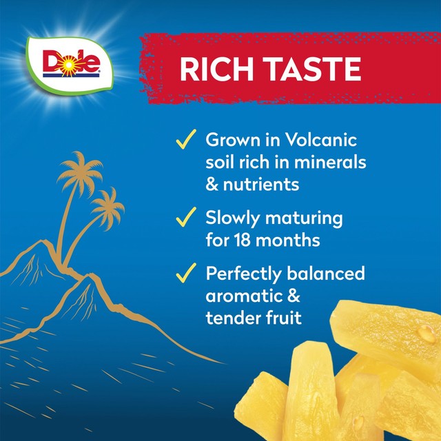 Dole canned pineapple chunks in juice 227g - British product