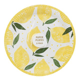 Talking Tables lemon print paper party plates 23 cm (British brand)