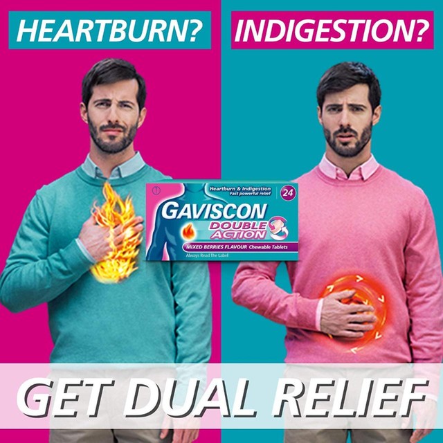 Gaviscon Double Action Mixed Berry Tablets 24 per pack, UK version