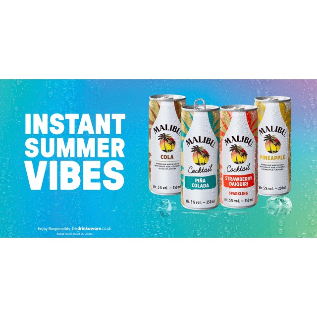 Malibu Pina Colada canned cocktail 250ml, imported from the UK