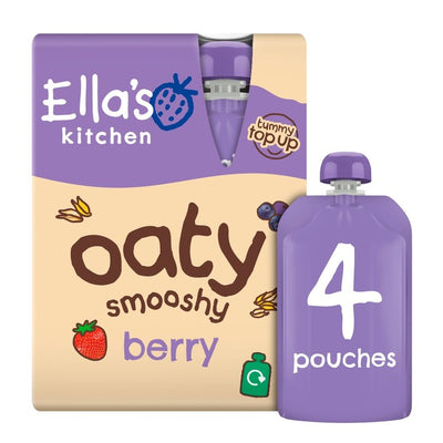 M&S Ella's Kitchen Organic Oaty Berry Smoothie Baby Food Pouch 4 x 90g- Buy online at McGrocer