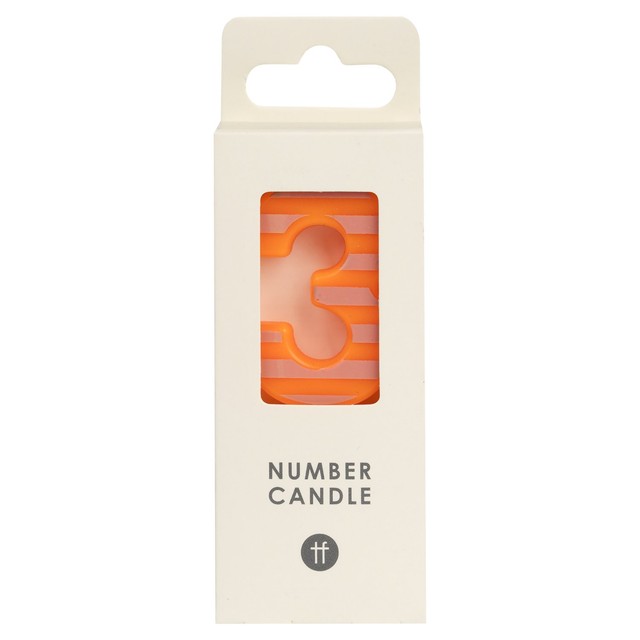 Talking Tables number 3 candle for birthday cakes (British brand)