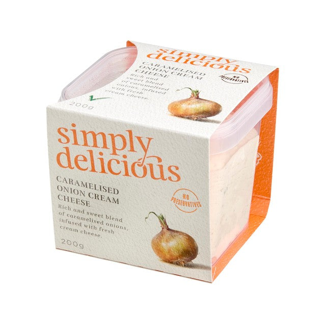 Simply Delicious caramelised onion cream cheese 200g (British brand)