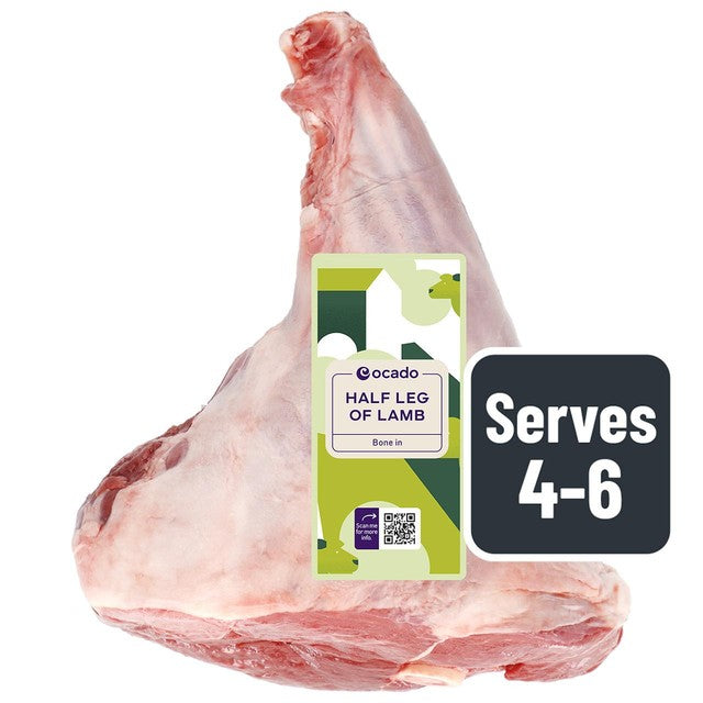 Ocado halbe Lammkeule mit Knochen 1,05 kg, importiert aus Großbritannien