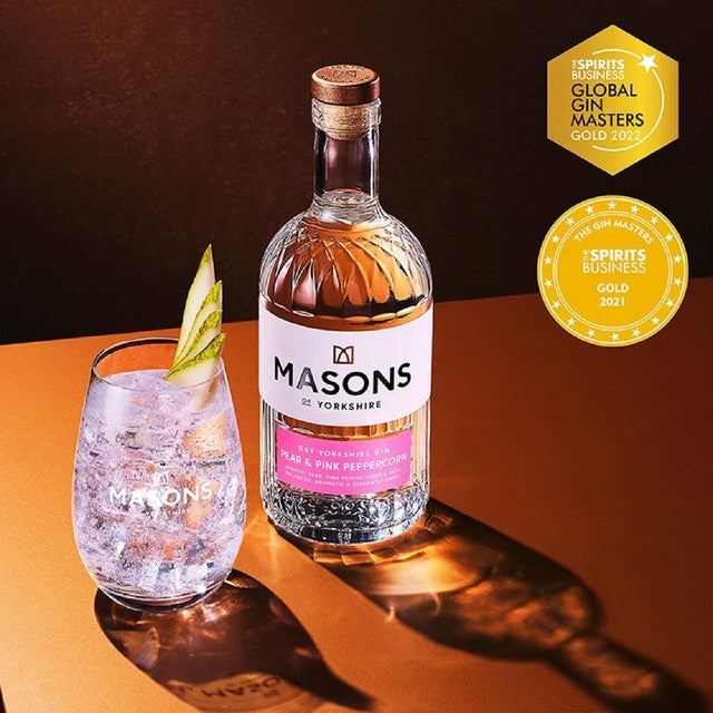 Masons Yorkshire pear pink peppercorn gin 70cl, imported from the UK