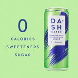 DASH Lime Infused Sparkling Water 4 x 330ml cans - British product