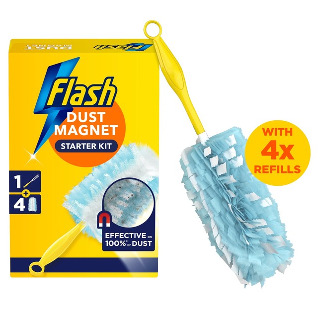 Flash duster starter kit with 4 refills - British product