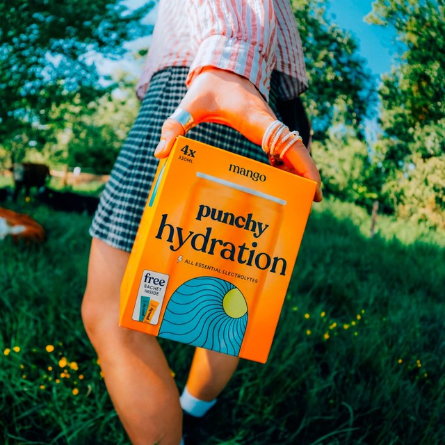 Punchy mango flavour hydration drink 4 x 330ml, imported from the UK
