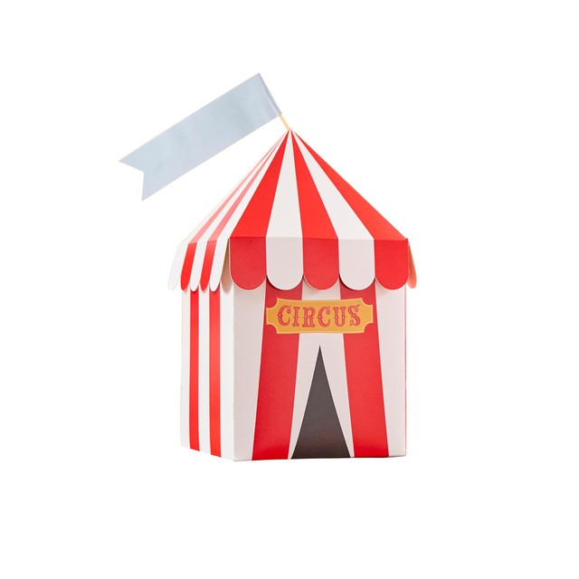 Hootyballoo Circus party boxes 26.5x19x1cm, imported from the UK