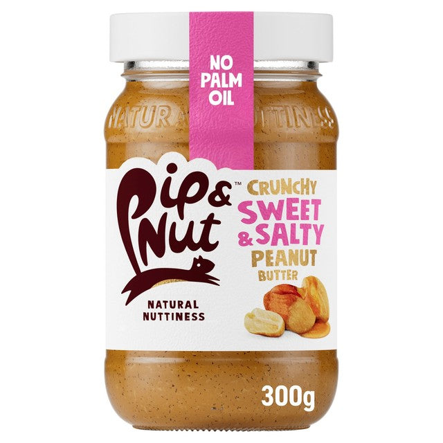 Pip & Nut crunchy peanut butter 300g, imported from the UK