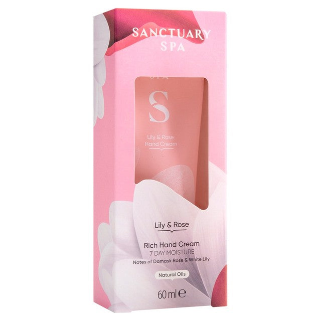 Sanctuary Spa Lily and Rose Natural Oils Hand Cream 60ml (British brand)