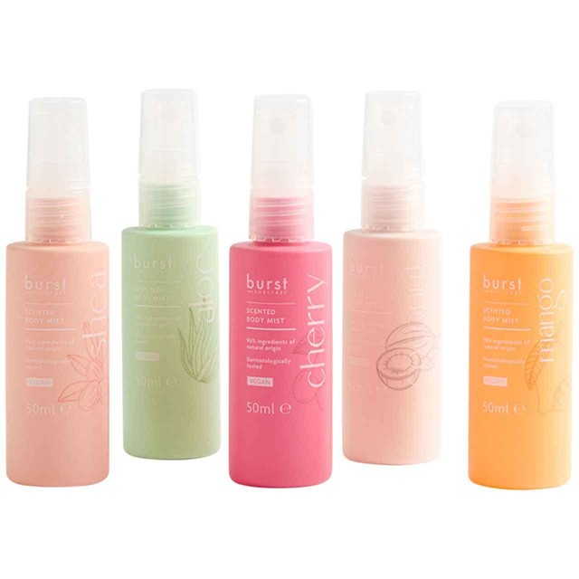 M&S body mist collection shea aloe cherry coconut mango 5 x 50ml, imported from the UK