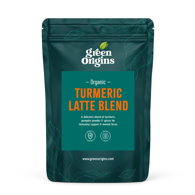 Green Origins Turmeric Latte Blend with Ginger and Cinnamon 100g, UK version