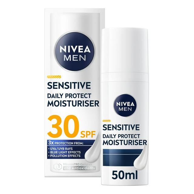 NIVEA Men Sensitive Daily Protect Moisturiser SPF30 50ml