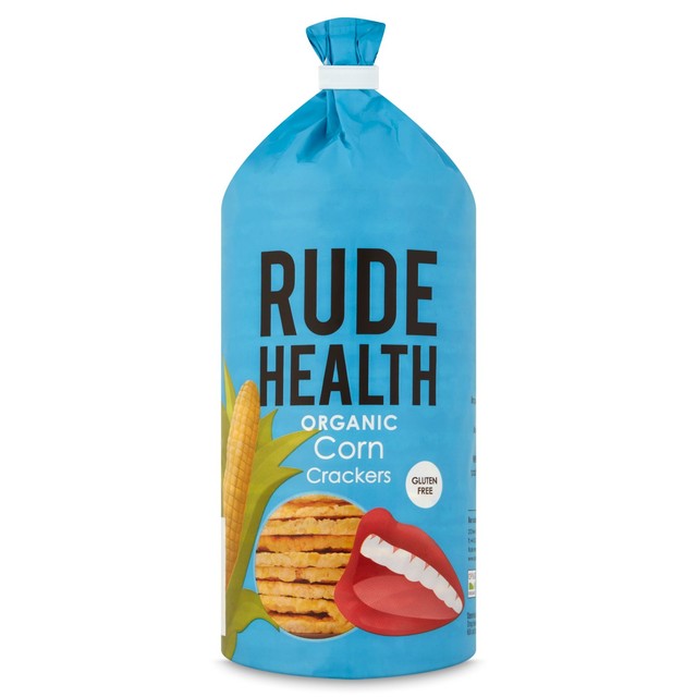 Rude Health corn crackers 130g, imported from the UK