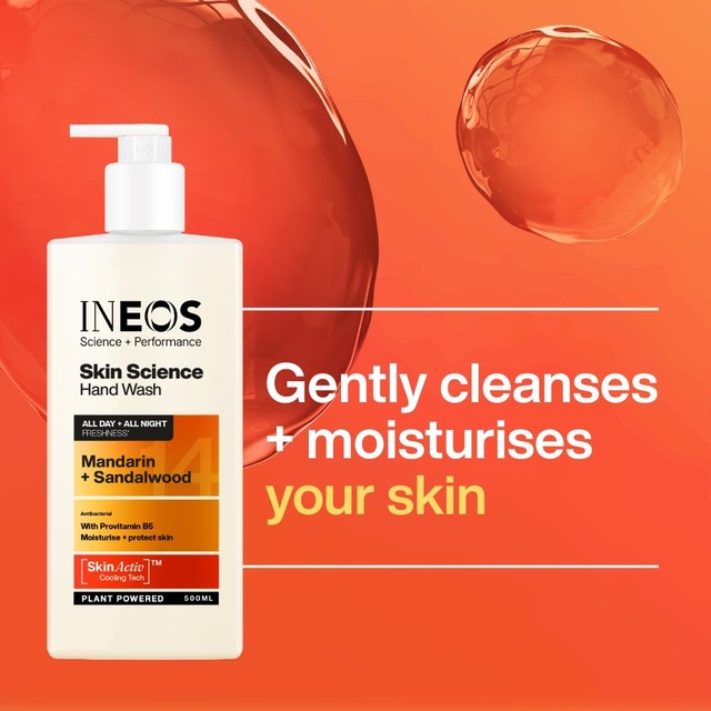 INEOS Mandarin & Sandalwood hand wash 500ml, UK version