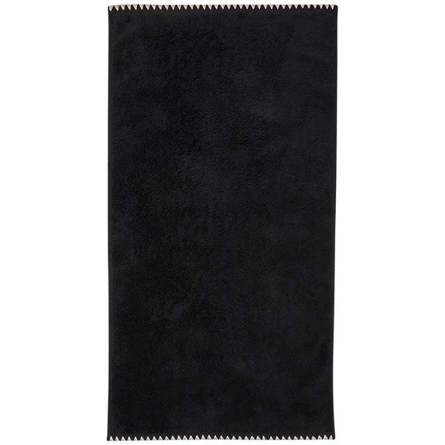 M&S pure cotton blanket stitch bath sheet black mix - British product