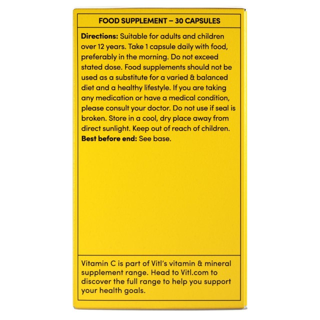 VITL Vitamin C capsules 30 capsules (British brand)