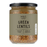 M&S green lentils in water, jar - imported from the UK